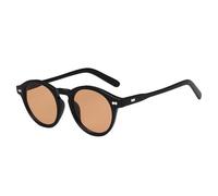 HYYZZC Lunettes de soleil rondes tendance pour femmes, style vintage, rivets, verres couleur bonbon effet océan, protection UV400, coloris thé noir, taille unique.