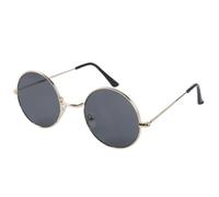 HYYZZC Lunettes de soleil rondes unisexes classiques vintage à monture métallique pour homme et femme, idéales pour la protection des yeux, la conduite, les voyages et la rue, photo A
