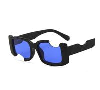 HYYZZC Lunettes de soleil tendance à monture carrée fine, bleu et rose, pour femmes, style vintage dégradé, style hip-hop, vertes et bleues, taille unique.