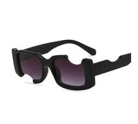 HYYZZC Lunettes de soleil tendance à monture carrée fine, bleu et rose, pour femmes, style vintage dégradé, style hip-hop, vertes et grises, taille unique.