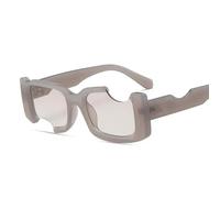 HYYZZC Lunettes de soleil tendance à monture carrée fine, bleu et rose, pour femmes, style vintage dégradé, pour hommes, style hip-hop, vertes et grises, taille unique.