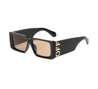 HYYZZC Lunettes de soleil tendance, monture carrée colorée, branches larges, style rétro, résistantes aux UV, unisexe, noir et marron, taille unique