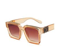 HYYZZC Lunettes de soleil tendance pour hommes et femmes, forme carrée, élégantes, couleur thé, taille unique