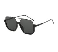 HYYZZC Lunettes de soleil vintage polygonales à double pont pour femmes et hommes, surdimensionnées, style Y2K, style décontracté, UV400, 1 pièce