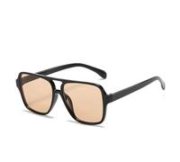 HYYZZC Lunettes de soleil vintage pour femme, style rétro, noir, jaune, tendance, couleurs acidulées, UV400, B, une pièce