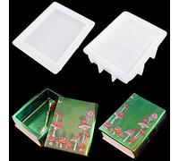 HyzaPhix 2 Pièces Moule Résine Époxy, Moulle Silicone Boite a Bijoux Moule Resine Boite de Rangement Rectangulaire avec Couvercle Jewelry Box Resin Molds pour Décoration, Artisanat D'art (2pcs)