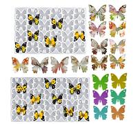 HyzaPhix 2 pièces Moule Résine Époxy, Silicone Moules Bijoux Moulle Papillon Moulage Silicone Kit Animaux Butterfly Resin Molds pour la Fabrication de Pendentif, Porte-clés, Collier (Papillon)