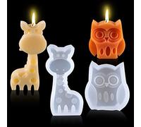 HyzaPhix 2pcs Moules à Bougie Silicone Moulle Animaux Resine Epoxy Moule Dinosaure Silicone Candle Mold pour Savon Bougie Parfumées Fait Main DIY Fabrication (A)