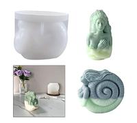 HyzaPhix 3D Moule à Bougie Resine Epoxy Moulage Silicone Moulle Fille de Conque Soap Candle Making Mold DIY Fabrication pour Bougies, Savon Artisanal，Décoration D'intérieur de Maison (Translucent)