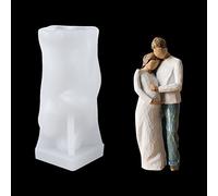 HyzaPhix 3D Moules à Bougie Moule en Silicone Figurine Câlins Resine Epoxy Moulle Candle Mould pour Fabrication de Bougie Parfumée, Savons et Figurine Famille (Home)