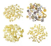 HyzaPhix 4 Set Remplisseur de Résine Époxy, Mini Matériaux pour Remplissage Moule Epoxy, Pendentif Steampunk, Ongle Autocollant Flocon de Neige Noël pour Deco Ongle Nail Art, Fabrication de Bijoux