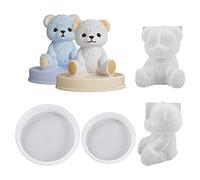 HyzaPhix 4pcs Moulle rn Silicone pour Resine Ourson, 3D Ours Moule Glaçon, Kit Moulage de Teddy Ours, Bear Resin Mold pour DIY Fabrication Animaux Bougies, Savon, Décoration Maison (Ourson)