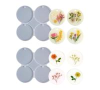 HyzaPhix Lot de 21 moules ronds en silicone époxy, en résine époxy, avec trou pour la fabrication de colliers, boucles d'oreilles, kit de bricolage (8 cavités)