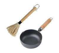 HyzaPhix Marmite en Fonte, Pot à Sauce Grille Barbecue Fonte Barbecue Accessoires avec Pinceaux de Barbecue pour Jardin, Extérieur, Randonnée, Grillades, Cuisson, Cadeau pour Homme (Noir)