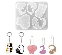 HyzaPhix Moule en Silicone pour Chat, Moulle Résine Boucle D'oreille, Moulage époxy Bijoux, Moule de Collier Chaton pour Bricolage Cadeau D'anniversaire, Fabrication de Crochets (Chat)