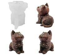 HyzaPhix Moule Silicone Chat, Moules à Bougies, Moulle Résine pour Chaton, Moulage époxy Animal 3D Cat Mold pour Fabrication de Fondant Bonbons Chocolat Gâteaux, Artisanat D'art (Chat)