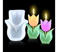 HyzaPhix Moulle Resine Epoxy Moule pour Bougies Silicone 3D Tournesol Tulipe Moule DIY Candle Mold pour La Fabrication de Bougies Savon de Artisanat Décoration de Fête (Tulip)
