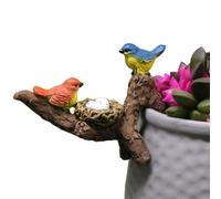 HyzaPhix Pot de Fleur Decoratif Pot de Fleur Ornements Décoration de Jardin Figurines en Resine pour Intérieur, Extérieur,Aquarium, Oiseaux Perchés sur Les Branches (1pcs)