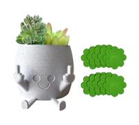HyzaPhix Pot de Fleurs Succulent Pots Horticoles Jardinière Mélange de succulentes pour Petites Plantes Fleurs Cactus Maison Décorations Décor (Grey)