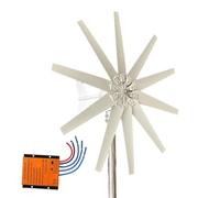 HYZHANHONG 12V, Générateur d'éoliennes à axe Vertical de 10000W, kit de Moteur à 10 pales 12V/24V/48V/220V, éolienne pour la Charge d'énergie (avec contrôleur MPPT)