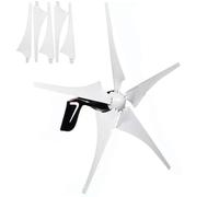 HYZHANHONG 220V, Générateur d'éolienne Horizontale à Faible Bruit, kit d'éolienne Domestique Haute Puissance 2500W 12V 24V 48V 220V avec contrôleur MPPT (Blanc - 5 pales)