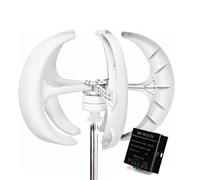HYZHANHONG 24V, Kit d'éolienne à 5 pales 12000W Générateur d'éolienne à axe Vertical Vitesse de Vent de 2M/S générateur d'énergie éolienne pour Camping à Domicile (Blanc)