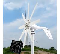 HYZHANHONG Éolienne Verticale de 3000W avec 8 pales pour Maison, kit de Turbine éolienne 12V 24V 48V 220V avec contrôleur pour Bateaux, terrasses, Maison, énergie Industrielle.,12V