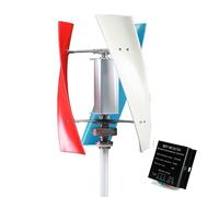 HYZHANHONG Kit de générateur d'éolienne 16000W 12V 24V 48V sans Bruit à 3 pales, Moteur d'éolienne Verticale avec kit de contrôleur de Charge pour Usage Domestique (Blanc),220v