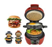 HYZHANHONG Mini Machine à Sandwich pour Le Petit-déjeuner, Presse à Hamburger multifonctionnelle, revêtement antiadhésif Parfait pour Les crêpes, Les Croissants, Les Mini-gaufres (Rouges)