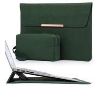 HYZUO 13,3-14 Pouces Housse Ordinateur Portable avec Stand pour MacBook Pro 14 M4/M3/M2/M1 Pro/Max 2025-2021, MacBook Air/Pro 13,3, 13,8"/13,5" Surface Laptop, HP Envy 13, Vert Minuit-Barre(Smiley)