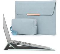 HYZUO 13,3-14 Pouces Housse Ordinateur Portable avec Stand pour MacBook Pro 14 M4/M3/M2/M1 Pro/Max 2025-2021, MacBook Air/Pro 13,3, 13,8"/13,5" Surface Laptop, HP Envy 13, Bleu Pâle-Barre