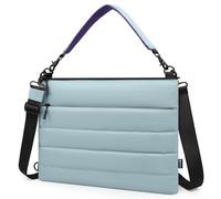 HYZUO 13,3-14 Pouces Housse Ordinateur Portable pour MacBook Pro 14 M5-M1 A3426 A3427, MacBook Pro/Air 13, 13" 13,3" Dell/HP/Lenovo/Asus/Acer/Samsung, Sac à Bandoulière Double Femmes Main, Bleu Cendré