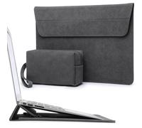HYZUO 13,3-14 Pouces Housse pour Ordinateur Portable avec Stand Réglable pour MacBook Pro 14 M4/M3/M2/M1 Pro/Max 2025-2021 MacBook Air/Pro 13,3 13,8/13,5 Surface Laptop 7-1,avec Pochette, Gris sidéral