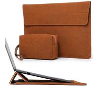 HYZUO 13,3-14 Pouces Housse pour Ordinateur Portable avec Stand Réglable pour MacBook Pro 14 M5/M4/M3/M2/M1 Pro/Max 2026-2021, MacBook Air/Pro 13,3, 13,8-13,5 Surface Laptop, avec Pochette, Marron