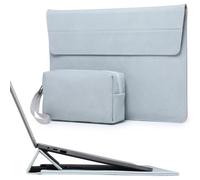 HYZUO 13,3-14 Pouces Housse pour Ordinateur Portable avec Stand Réglable pour MacBook Pro 14 M5/M4/M3/M2/M1 Pro/Max 2026-2021, MacBook Air/Pro 13,3, 13,8-13,5 Surface Laptop, avec Pochette, Bleu Pâle