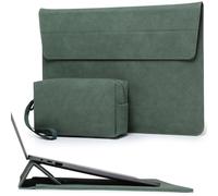 HYZUO 13,3-14 Pouces Housse pour Ordinateur Portable avec Stand Réglable pour MacBook Pro 14 M5/M4/M3/M2/M1 Pro/Max 2026-2021, MacBook Air 13,3, 13,8-13,5 Surface Laptop, avec Pochette, Vert Minuit