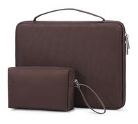 HYZUO 13,3-14 Pouces Housse pour Ordinateur Portable pour MacBook Pro 14 M5/M4/M3/M2/M1, MacBook Pro/Air 13, Dell Pro 13/14 Premium, 13,8"-13" Surface Laptop, HP Spectre X360 13/14, Café Brun