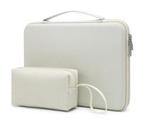 HYZUO 13,3-14 Pouces Housse pour Ordinateur Portable pour MacBook Pro 14 M5/M4/M3/M2/M1, MacBook Pro/Air 13, Dell Pro 13/14 Premium, 13,8"-13" Surface Laptop, HP Spectre X360 13/14, Beige