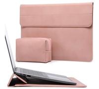 HYZUO 13,3-14 Pouces Housses Ordinateur Portable Sacoche avec Fonction Stand pour MacBook Pro 14 M5/M4/M3/M2/M1 2026-2021, MacBook Pro/Air 13,3, 13,5" 13,8" Surface Laptop, Rose
