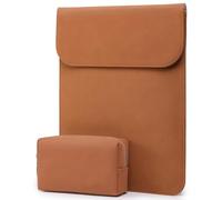 HYZUO 13,3-14 Zoll Laptophülle Tasche für MacBook Pro 14 M5/M4/M3/M2/M1 Pro/Max A3426 A3427 2026-2021, 13,3" MacBook Air/Pro, 13,5-13,8 Surface Laptop, HP Envy 13, Kunstwildleder, Braun