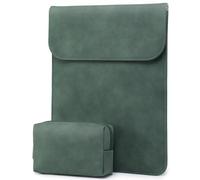 HYZUO 13,3-14 Zoll Laptophülle Tasche für MacBook Pro 14 M5/M4/M3/M2/M1 Pro/Max A3426 A3427 2026-2021, 13,3" MacBook Air/Pro, 13,5-13,8 Surface Laptop, HP Envy 13, Kunstwildleder, Mitternachtsgrün