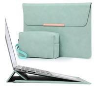 HYZUO 13 Pouces Housse Sac Ordinateur Portable avec Stand pour MacBook Air 13 M5 A3449 M4 M3 M2 M1 2026-2018, 13" MacBook Neo 2026, MacBook Pro 13 M2/M1 13" iPad Pro/Air, Vert Menthe(Smiley)