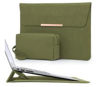 HYZUO 13 Pouces Housse Sac Ordinateur Portable avec Stand pour MacBook Air 13 M5 A3449 M4 M3 M2 M1 2026-2018, 13" MacBook Neo 2026, MacBook Pro 13 M2/M1 13" iPad Pro/Air, Vert Olive(Smiley)