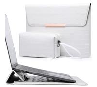 HYZUO 15-16 Pouces Femmes Housse Ordinateur Portable avec Stand pour MacBook Pro 16 M4/M3/M2/M1 2025-2019, Pro 15, XPS 15, MacBook Pro 15 2015-2012, avec Pochette, Motif Crocodile Blanc