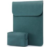 HYZUO 15-16 Pouces Housse Ordinateur Portable PC Sacoche pour MacBook Pro 16 M4/M3/M2/M1 2025-2019, XPS 15, MacBook Pro 15 2015-2012, Samsung Galaxy Book Flex 15, avec Petit Sac, Vert Foncé