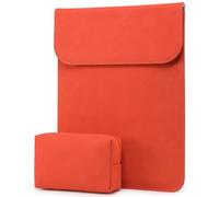 HYZUO 15-16 Pouces Housse Ordinateur Portable PC Sacoche pour MacBook Pro 16 M4/M3/M2/M1 2025-2019, XPS 15, MacBook Pro 15 2015-2012, Samsung Galaxy Book Flex 15, avec Petit Sac, Orange