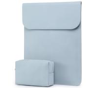 HYZUO 15-16 Pouces Housse Ordinateur Portable PC Sacoche pour MacBook Pro 16 M4/M3/M2/M1 2025-2019, XPS 15, MacBook Pro 15 2015-2012, Samsung Galaxy Book Flex 15, avec Petit Sac, Bleu Pâle