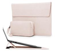 HYZUO 15-16 Pouces Housse pour Ordinateur Portable avec Stand Réglable pour MacBook Pro 16 M5/M4/M3/M2/M1 Pro/Max A3428 A3429 2026-2019, XPS 15, MacBook Pro 15 2015-2012, Abricot