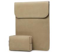 HYZUO 15-16 Zoll Laptop Hülle Tasche Laptophülle für MacBook Pro 16 M5/M4/M3/M2/M1 Pro/Max A3428 A3429 A3403 A3186 2026-2019, XPS 15, MacBook Pro 15 2015-2012 A1398, Kunstlederhülle, Khaki