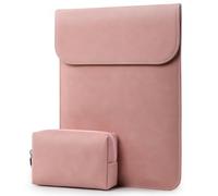 HYZUO 15-16 Zoll Laptop Hülle Tasche Laptophülle für MacBook Pro 16 M5/M4/M3/M2/M1 Pro/Max A3428 A3429 A3403 A3186 2026-2019, XPS 15, MacBook Pro 15 2015-2012 A1398, Kunstlederhülle, Rosa